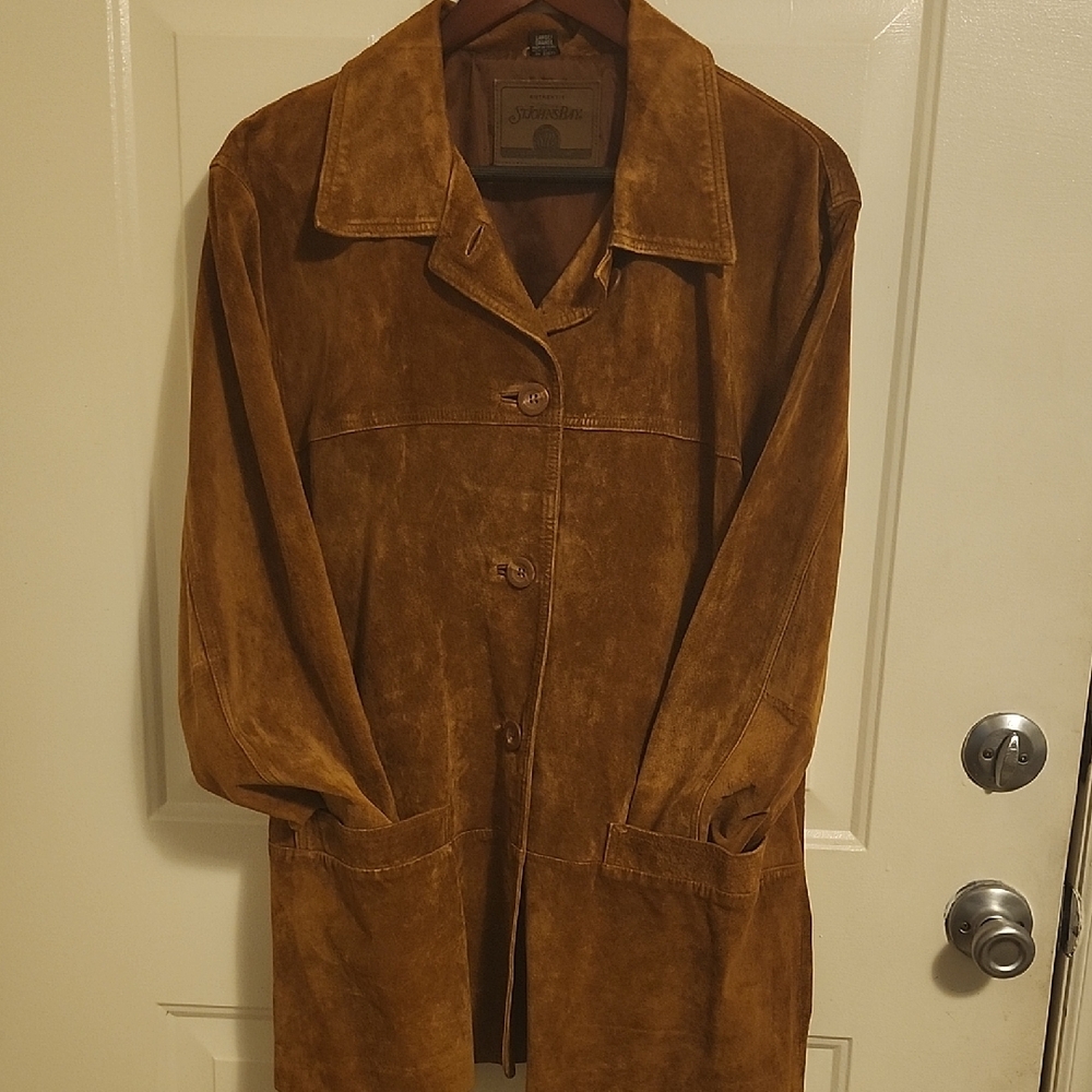 St. John's Bay Tan Suede Leather Jacket
